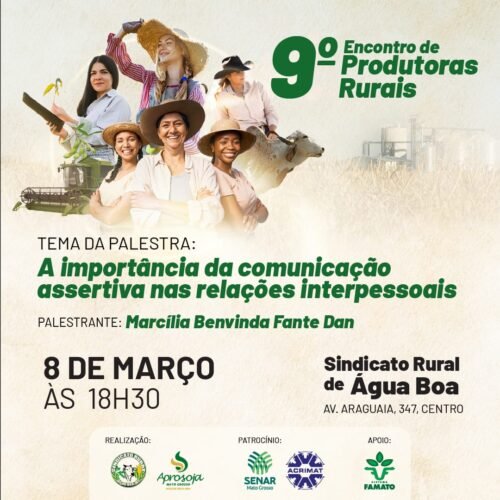 Sindicato Rural promoverá 9º Encontro de Produtoras Rurais dia 08/03