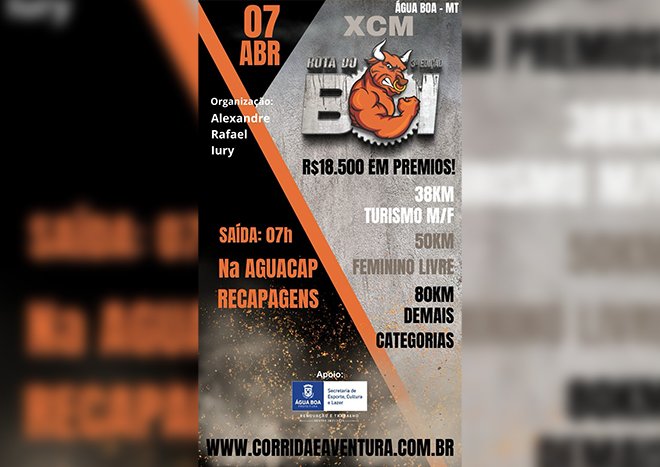 Ciclistas se preparam para a 3ª Rota do Boi MTB de XCM em Água Boa