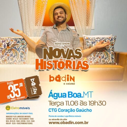CTG Coração Gaúcho anuncia show beneficente com comediante Badin