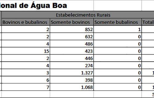 Indea informa total do rebanho comunicado pelos pecuaristas da região