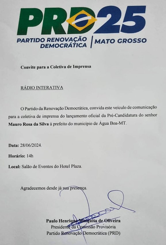 PRD lança pré-candidato a prefeito